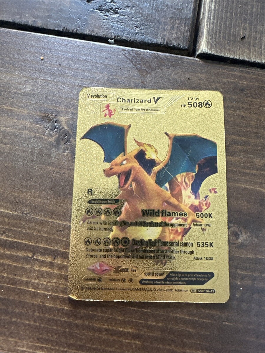 Charizard V, Wild Flames HP508 Gold Foil Pokemon Card - 4425 | eBay