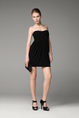 BCBG Max Azria Sweetheart Bubble Drape Dress BLACK Size XS