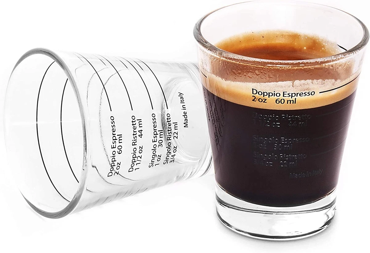 Espresso Shot Glass with Measurement Lines for Barista (2 Oz.)