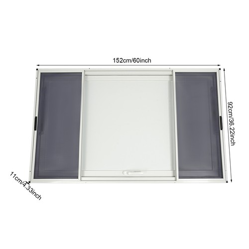 60"x36" RV Concession Stand Serving Window Food Truck Service Window w/4 Screens - Picture 4 of 17