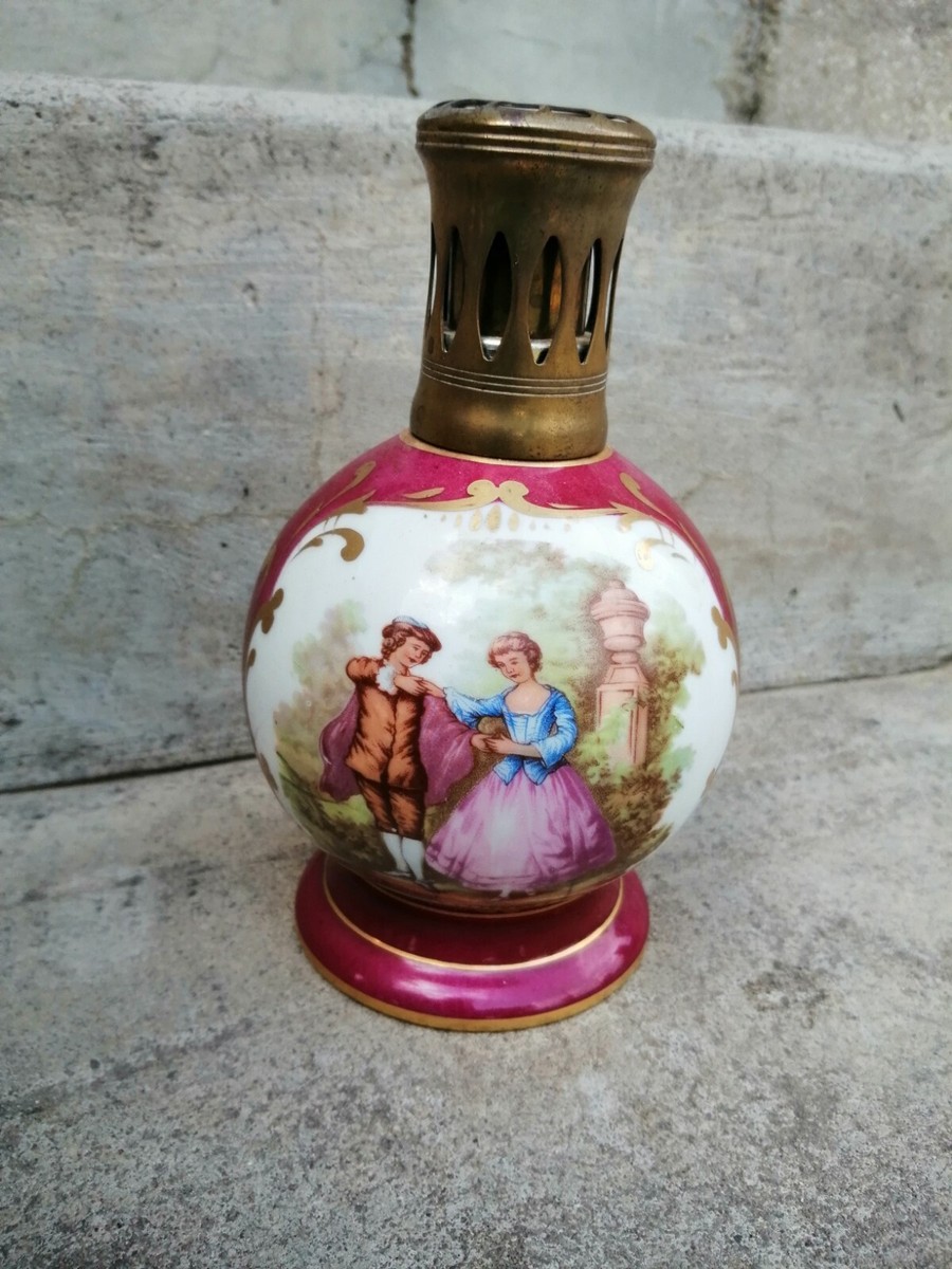 VIT2 ancienne lampe BERGER PARIS NP Fragonard scène galante porcelaine