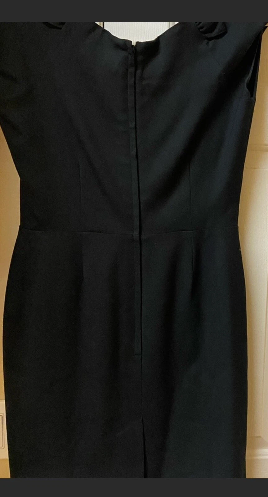 Abito crepe Kate Spade 8 ragazza mini fiocco scollo scollo lusinghiero matita nera