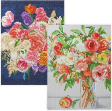 Arteza Diamond Painting Craft Set Pastel Floral 12 x 16 - Set of 2