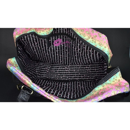 Luv by Betsey Johnson - Rainbow Animal Print-Weekender Duffel Bag -NEW with Tags - Picture 5 of 5