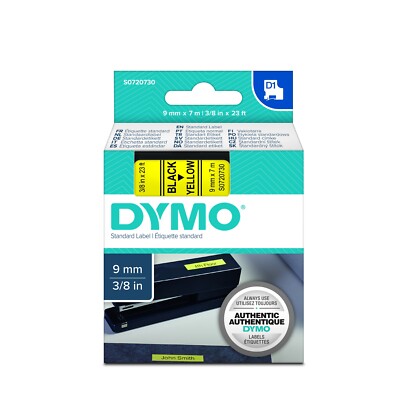 Dymo S0720730 D1 Standard Schwarz auf Gelb 9 mm x 7 m - SOFORT OVP