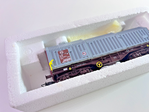 Roco 4395G carro FS tipo Shimms trasporto coils logo FS a TV ep.IV V 1:87 - Foto 2 di 2