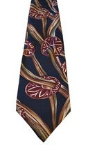 Vintage Adolfo Abstract Blue Burgundy Silk Neck Tie Business Wedding Office