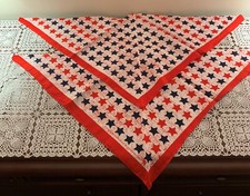 Set of 2 Patriotic Stars Design Dog Bandanas MEDIUM LARGE Tie On Scarf Brand New