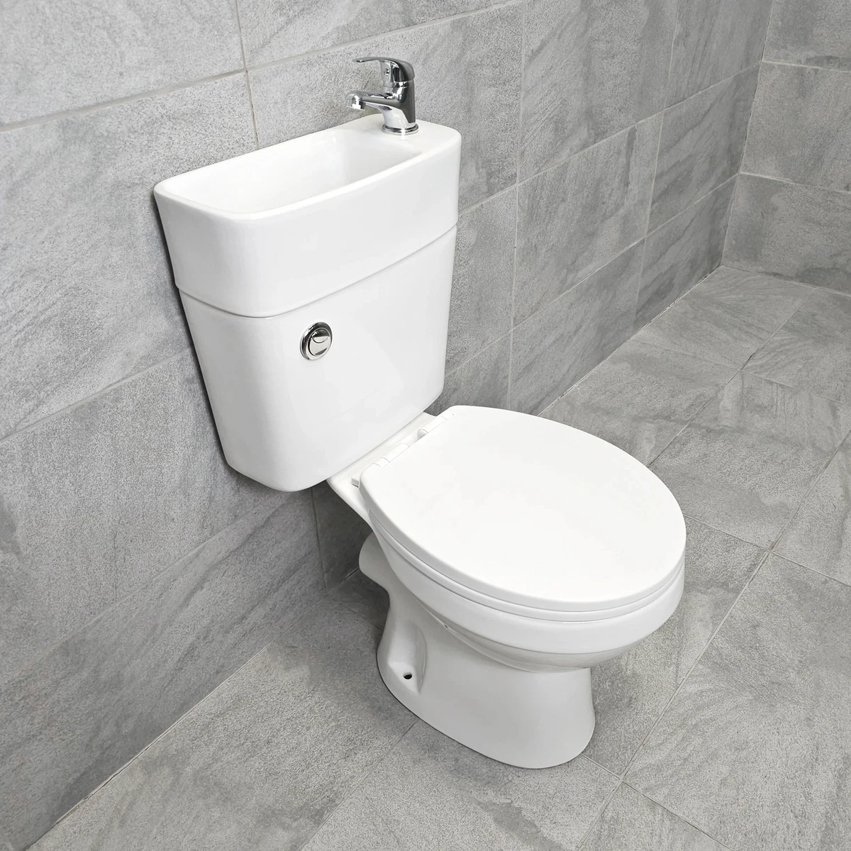 Duo All In One Toilet Basin Sink Space Saving 2 in 1 Cloakroom