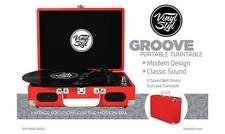 Vinyl Styl™ Groove Portable 3 Speed Turntable, Red, *NEW* 