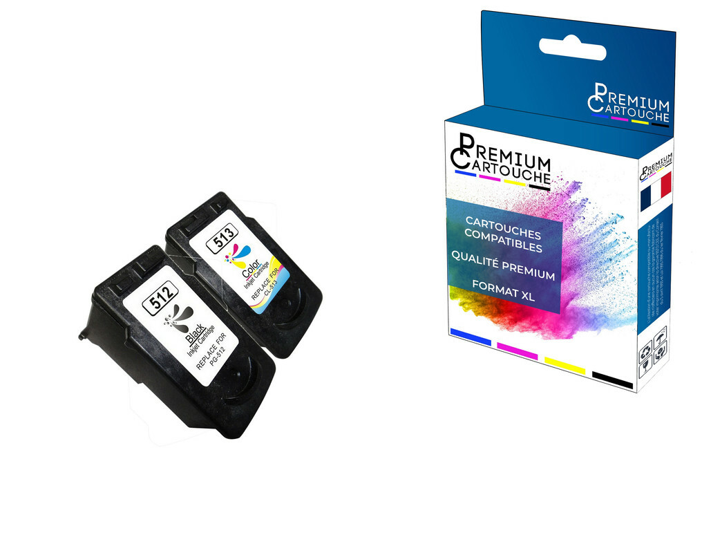 Pack de 2 cartouches compatibles Canon PG-512XL et CL-513XL haute capacite noir et couleur