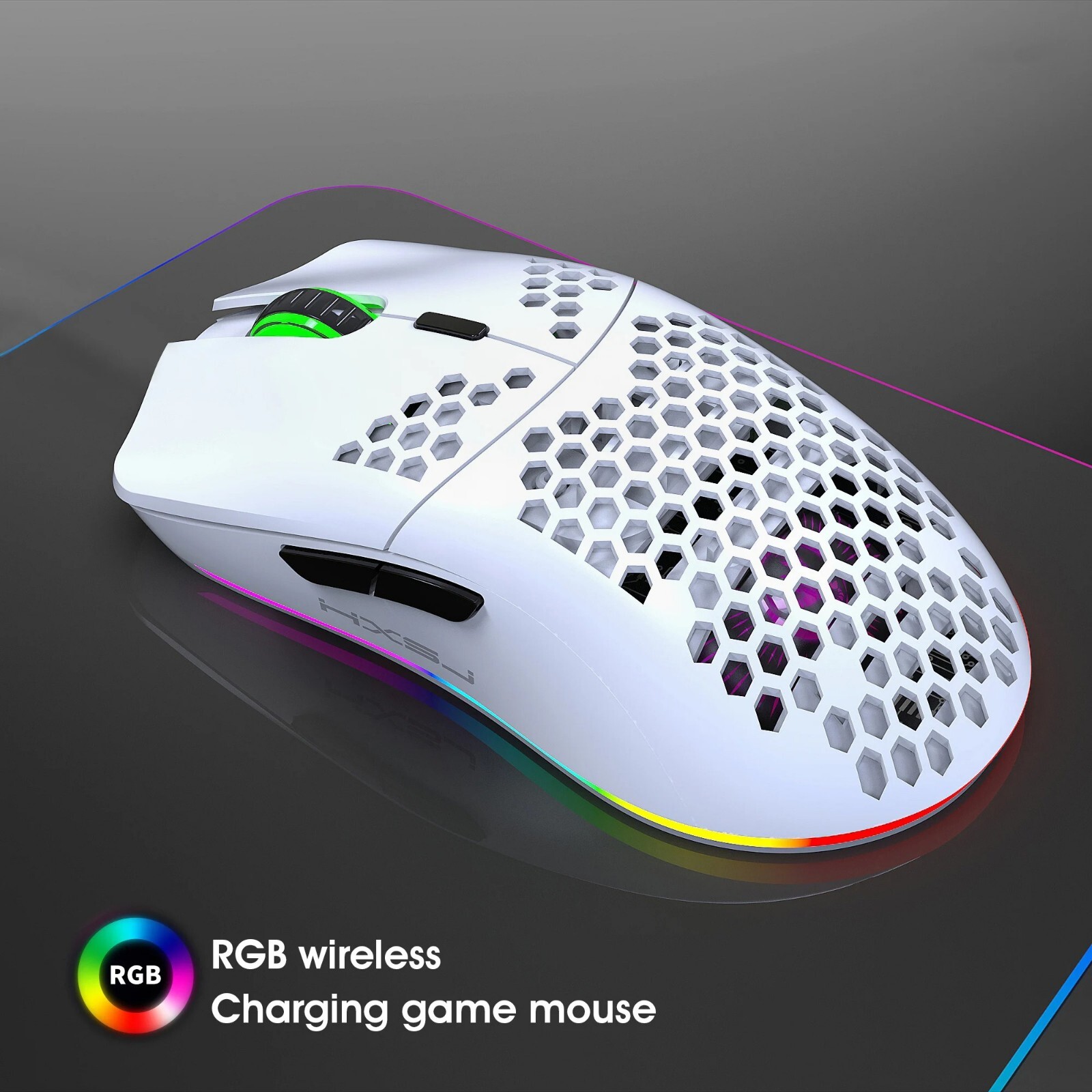 Rechargeable Wireless Gaming Mouse with 7-Color LED Backlit for PC-image