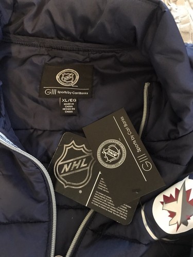 WINNIPEG JETS Hockey G-III Women's Packable Size XL Vest Jacket NHL Blue NEW - Picture 2 of 2