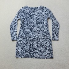 Joules Tunic Top Womens UK 8 Navy Blue Floral Jacquared Long Sleeve EU 36