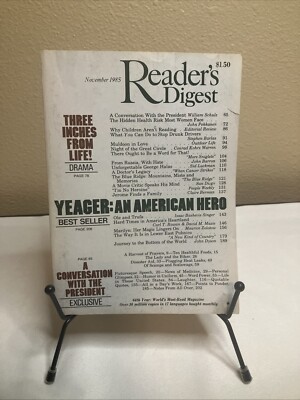 Readers Digest November 1985: Stop Drunk Driving, Marilyn Monroe, Chuck Yeager