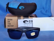 New Costa Del Mar Sunglasses Paunch Matte Smoke Crystal Blue Mirror 580P