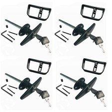 4 SETS 6" BlackT Handle Door Lock Replacement shed gate WHOLE SET 1800