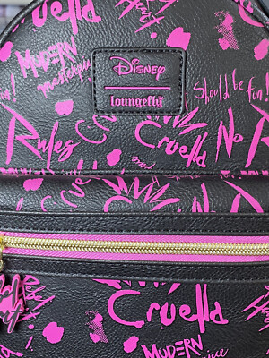 Loungefly Disney Villains Cruella Graffiti Mini Backpack EE 