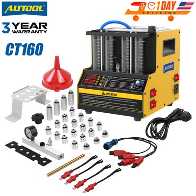 AUTOOL CT160 Ultrasonic Fuel Injector Cleaner Tester Cleaning Machine 4-Cylinder