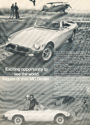 1977 MG MGB Class E SCCA race winner - Classic Car Advertisement Print Ad J97