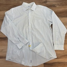 Brooks Brothers Dress Shirt Mens 17-35 Slim Cotton Striped Blue Green Heritage