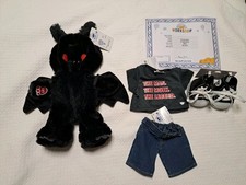 Build A Bear Black Mothman 16" UNSTUFFED WITH OUTFIT  Certificate       NEW