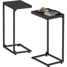 Set of 2 C-Shaped Side Tables for Small Spaces,Small End Table for Couch Bedroom