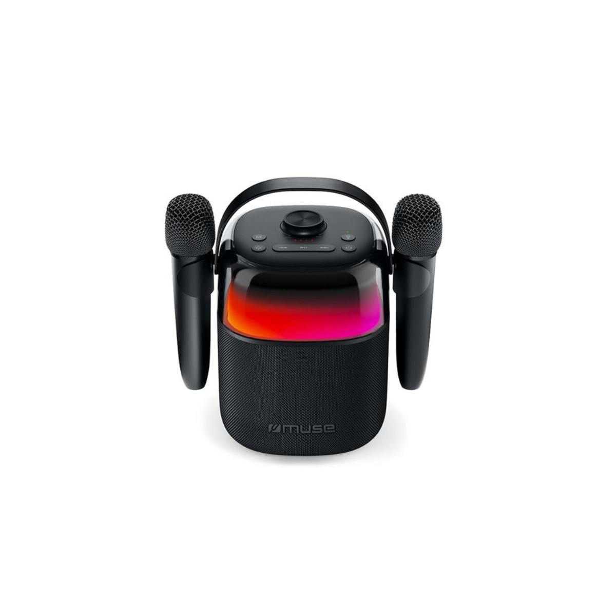 Muse M530KA Enceinte Bluetooth Karaoké Noire avec Micro et Effets Lumineux LED