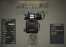 FALLOUT 76 PC Two-shot Gilded Minigun No Barrel (Missing Parts Weapon)