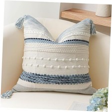 Boho Decorative Throw Pillow Cover 18x18 18" x 18" Pack of 1 Coastal Blue