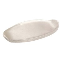 Kerzenteller Oval 12Cm Lang Messing Vernickelt Matt Untertasse Tischdekoration