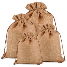25pcs Burlap Gift Bags Drawstring Jute Jewelry Pouches