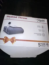 Homemate Heated Blanket Electric Throw - 50"X60" Heating Blanket Throw 1/2/4/6/8