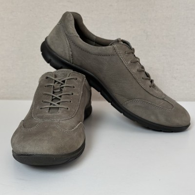 Ecco Women Babett Taupe Nubuck Leather Lace Casual Comfort Oxford 41 US 10-10.5