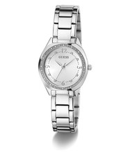 Guess Stoned Bezel Silver Tone Ladies Watch GW0767L1