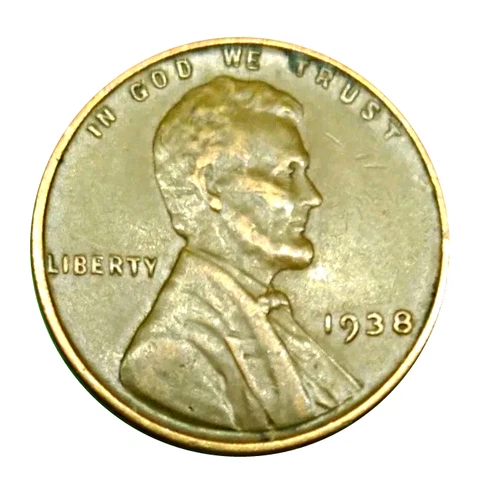 1938 XF/XF Lincoln Wheat Penny Cent -Nice Detail #111