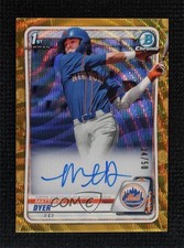 2020 Bowman Draft Chrome Picks Gold Wave Refractor 34/50 Matthew Dyer Auto 1s6