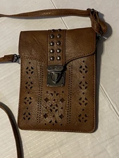 Inicat RFID Blocking Card Slots brown western crossbody bag