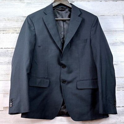 Ermenegildo Zegna Saks Modern Fit Traveller Wool Suit Jacket Navy Blue 38S Italy