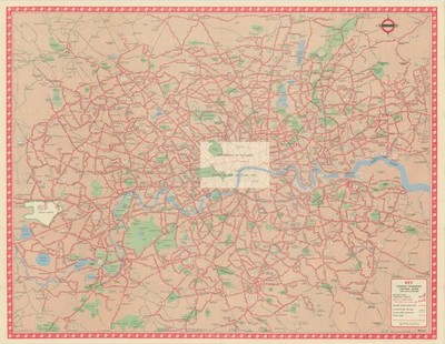 London Transport Bus Karte Central Area inkl. Trolleybusse. Lewis #2 1961 alt