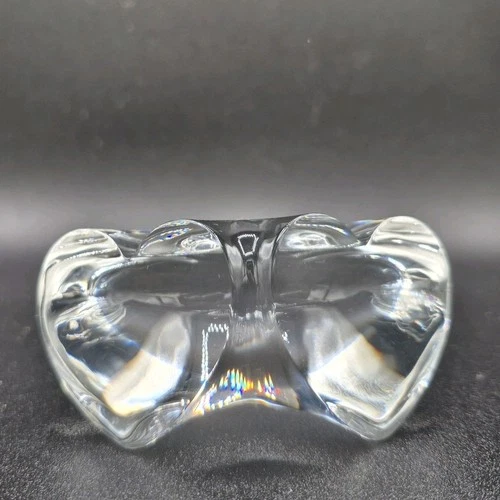 Stuben "True Love" Double Heart Art Glass Paperweight #8783 Signed Lead Crystal