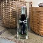Vintage Coke Coca Cola 6.5 Ounce Bottle Encased Lucite Block Acrylic Collectors!