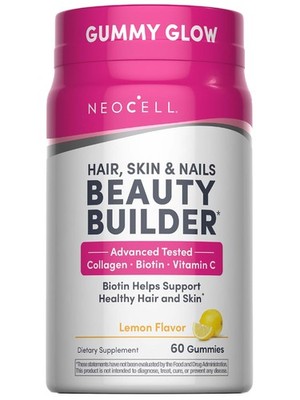 NeoCell Hair Skin and Nails Gummies | 60 Count | 60 (Pack of 1), Yellow 