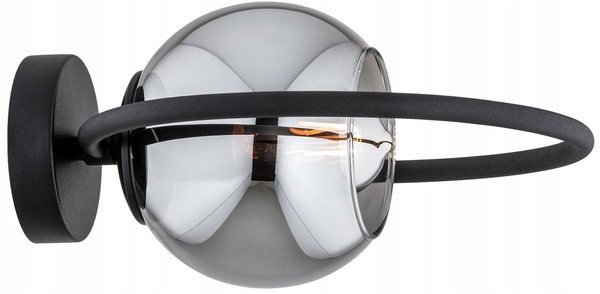 Wandleuchte Schlafzimmer Rauchglas Schwarz Flur E27 H:26 Cm Wandlampe Wohnzimmer-image