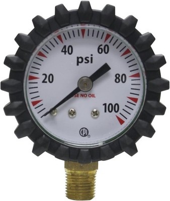 Uniweld G49D Oxygen Delivery Gauge 1-1/2'' 100 PSI w/ Rubber Boot