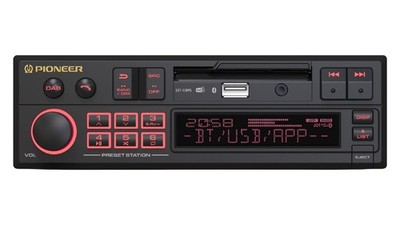 Pioneer SXT‑C10PS Retro Single DIN Car Stereo Bluetooth DAB USB