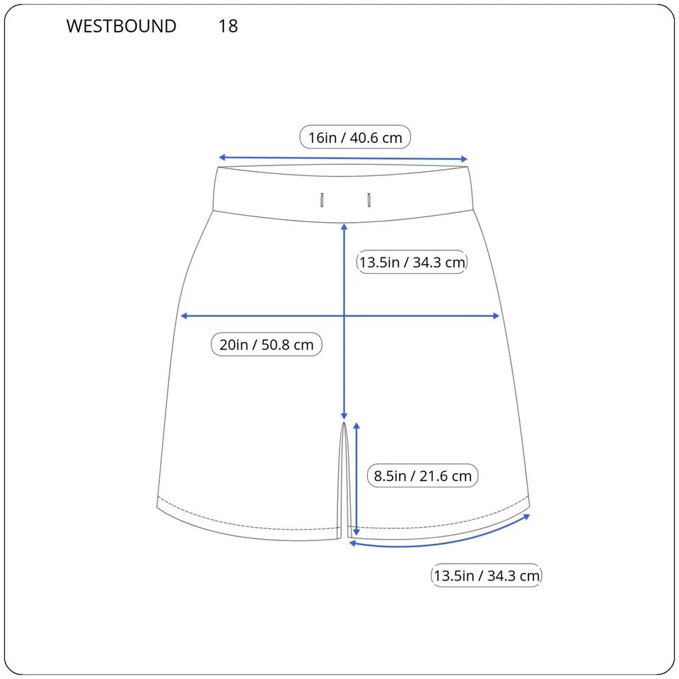 Pantalones Cortos Westbound Para Mujer 18 Plus Cremallera Azul Puño Dobladillo Algodón Informal Bolsillos Foto 2 de 4