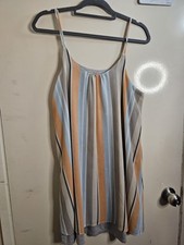 Anthropologie Dolan Left Coast Swing Dress Size Medium Blue Orange Striped