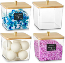 4 Pack Laundry Detergent Container, Clear Laundry Room Organization Containers,