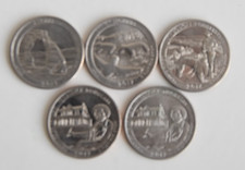 USA, Fünf (5) verschiedene Quarter (25 Cent), Nationalparks